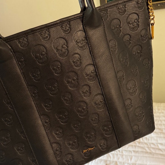 Betsey Johnson Black Tote with Gold Studs - Picture 4 of 6